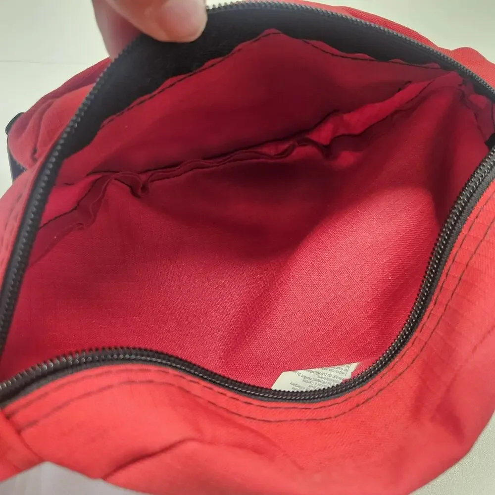 JANSPORT RED Fanny Pack Belt Buckle Bag 2-Zipper Pocket